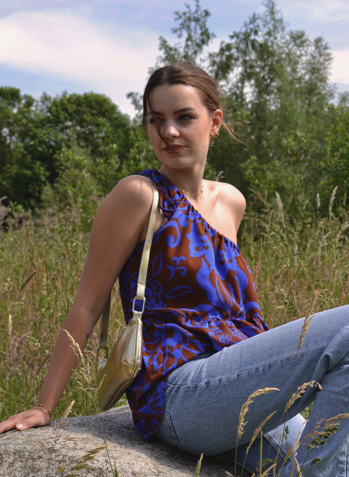 Ruffle Top - Blue Ember