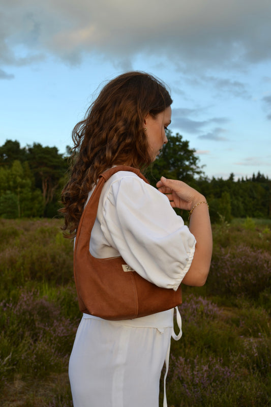 Leather Hobo Bag - Desert