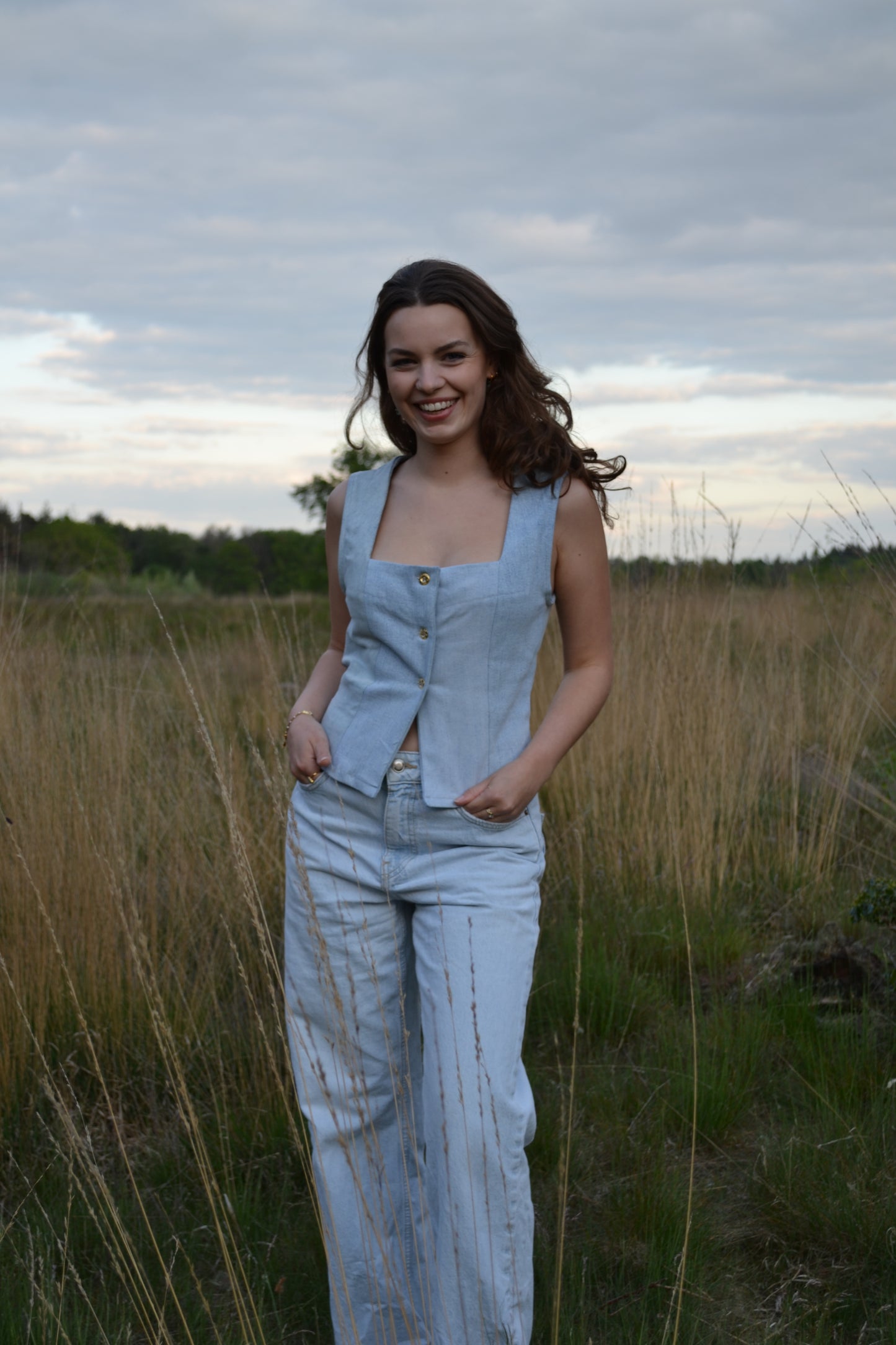 Denim Gilet - Sky