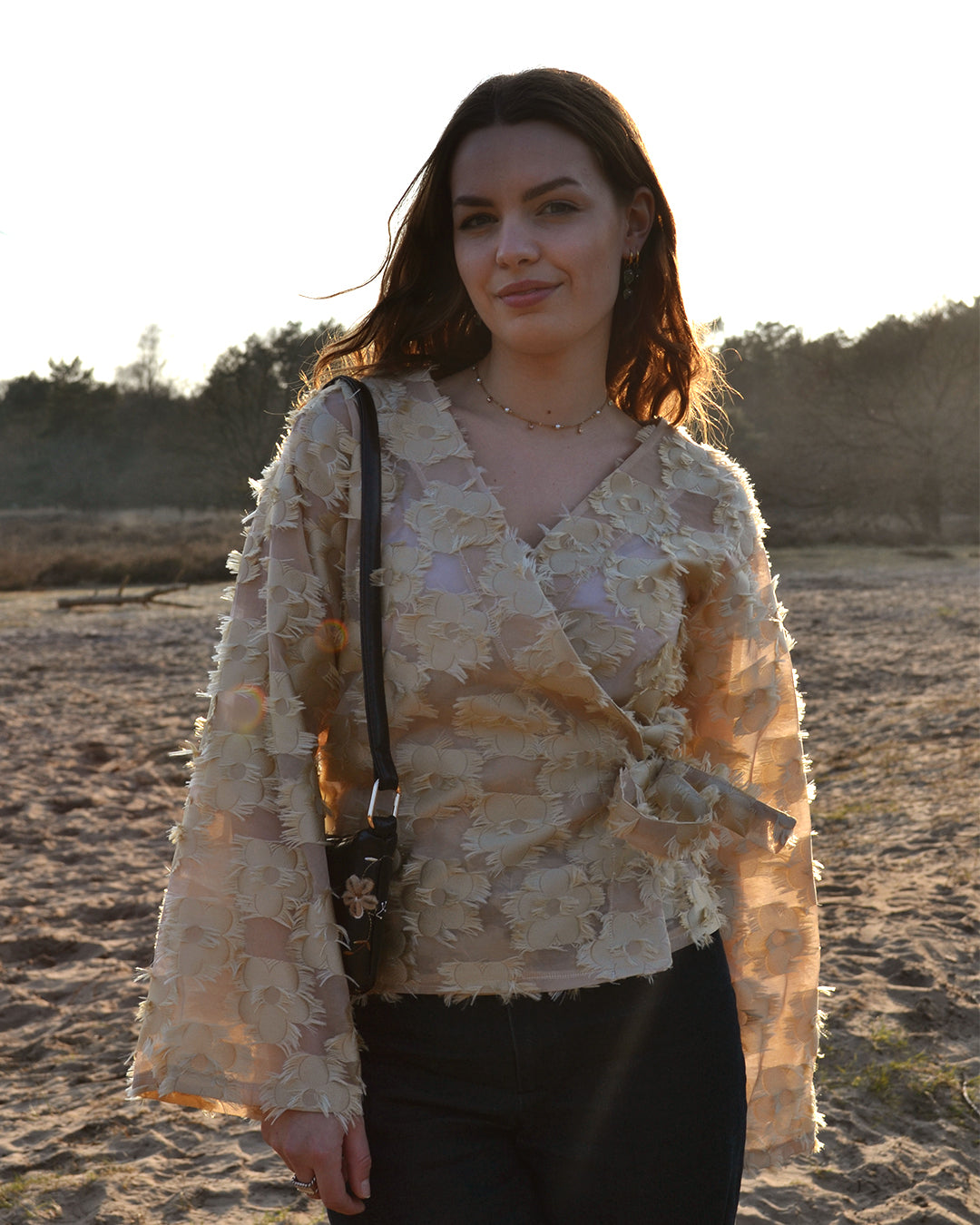 Wrap Blouse - Soft Flowers