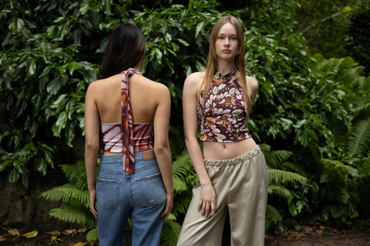 Halter top - Orange Butterfly