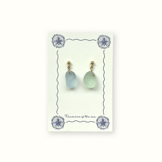 Sea Glass Earrings – Gin Gold Studs