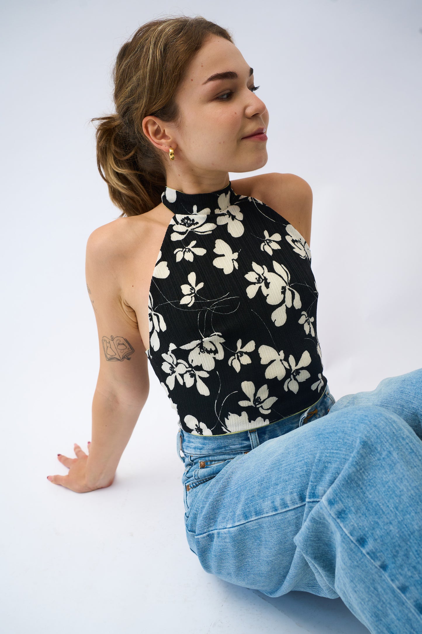 Halter Top - Shadow Bloom