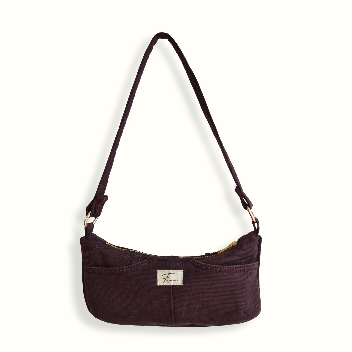 Denim Essence Bag - Burgundy