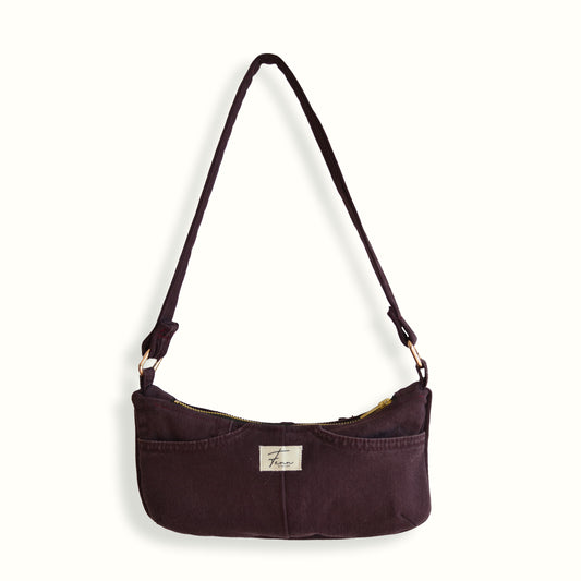 Denim Essence Bag - Burgundy