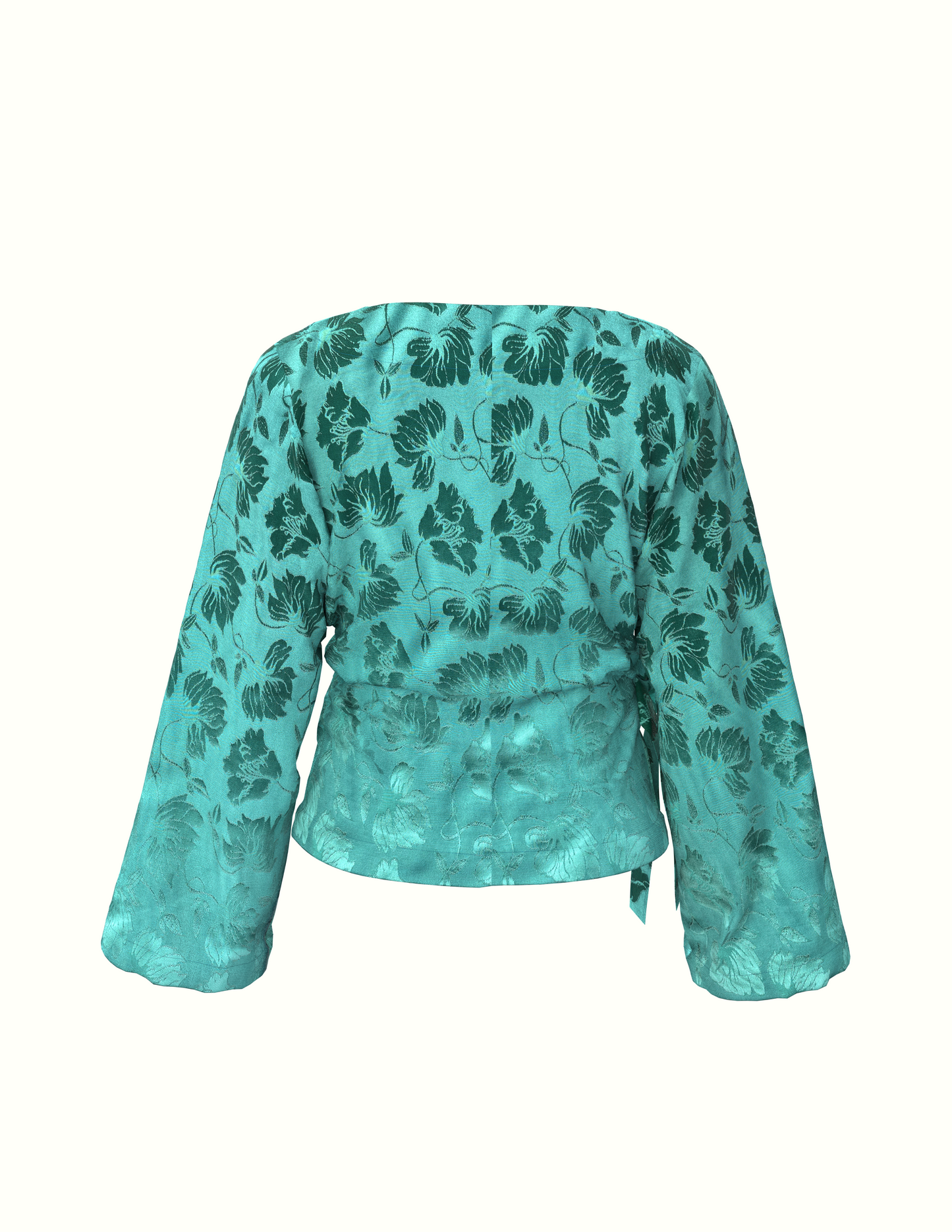 Wrap Blouse - Emerald Leaf