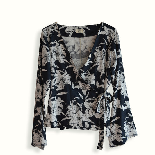 Wrap Blouse - Lily Flower