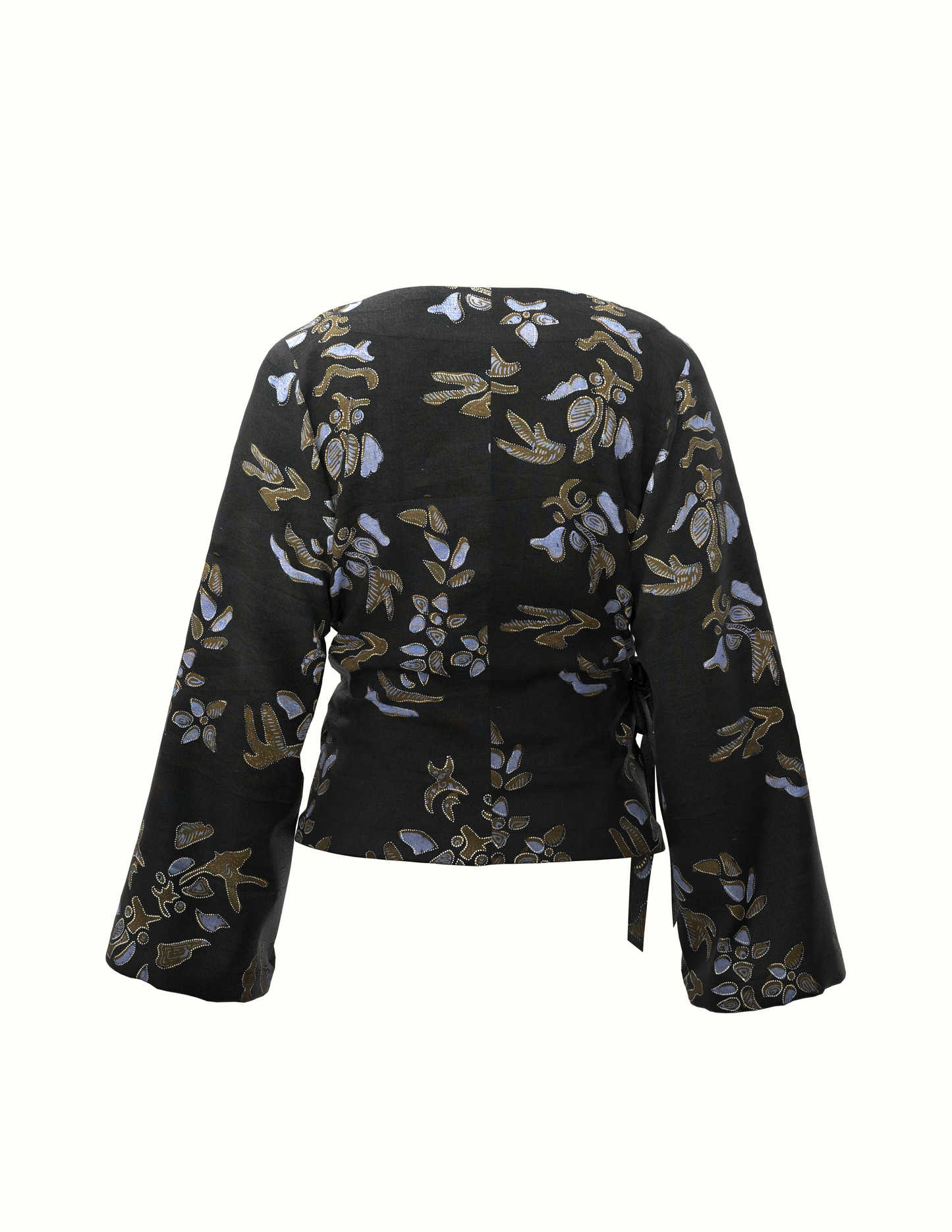 Wrap Blouse - Black Batik
