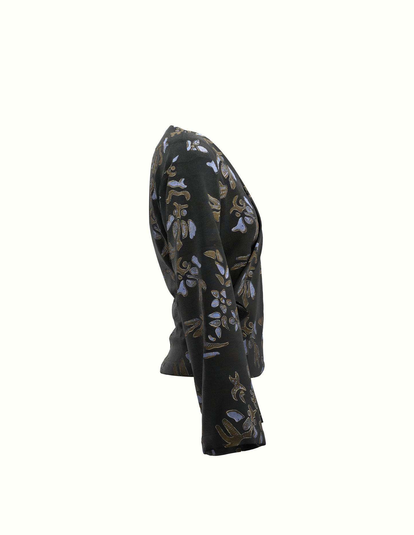 Wrap Blouse - Black Batik