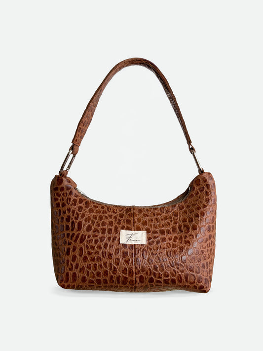 Hobo Bag - Croco Brown