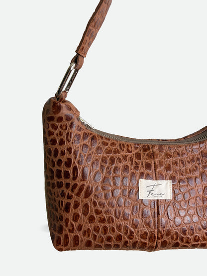 Hobo Bag - Croco Brown