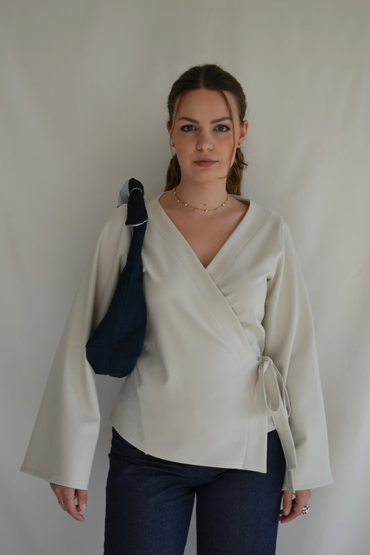 Wrap Blouse - Cloud