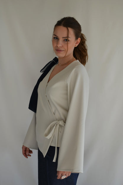 Wrap Blouse - Cloud
