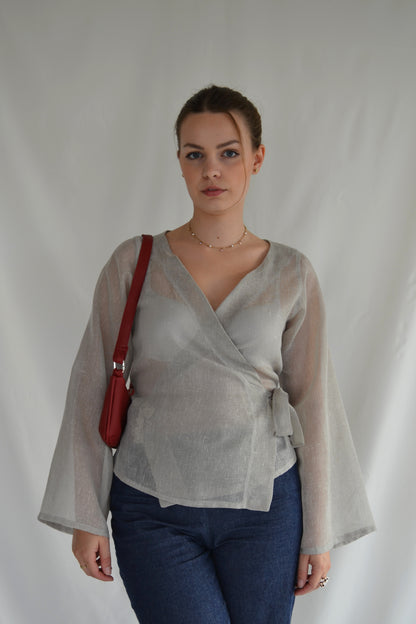 Wrap Blouse - Silver Touch