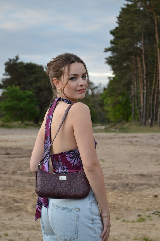 Essence Bag - Burgundy Snake