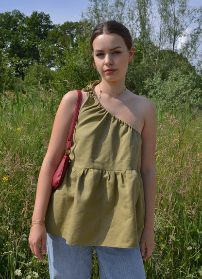 Ruffle Top - Sage Green