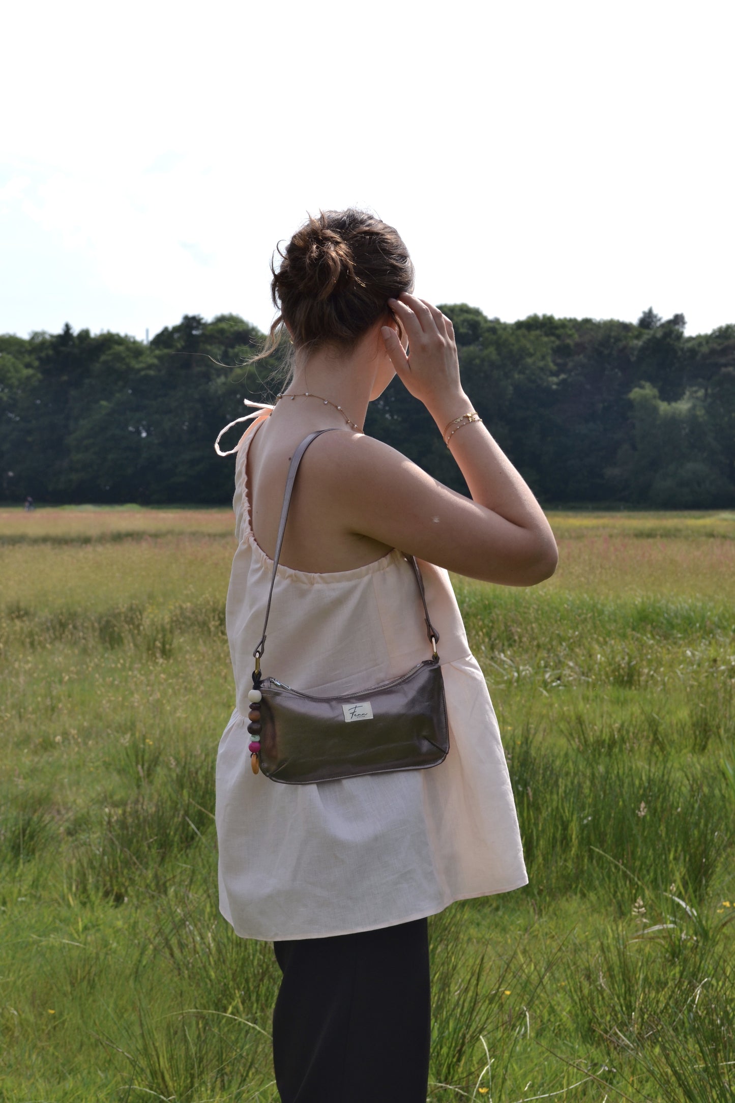 One shoulder top - Salmon