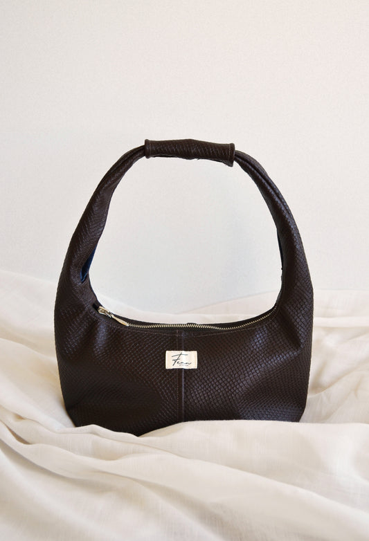 Leather Hobo Bag - Snake