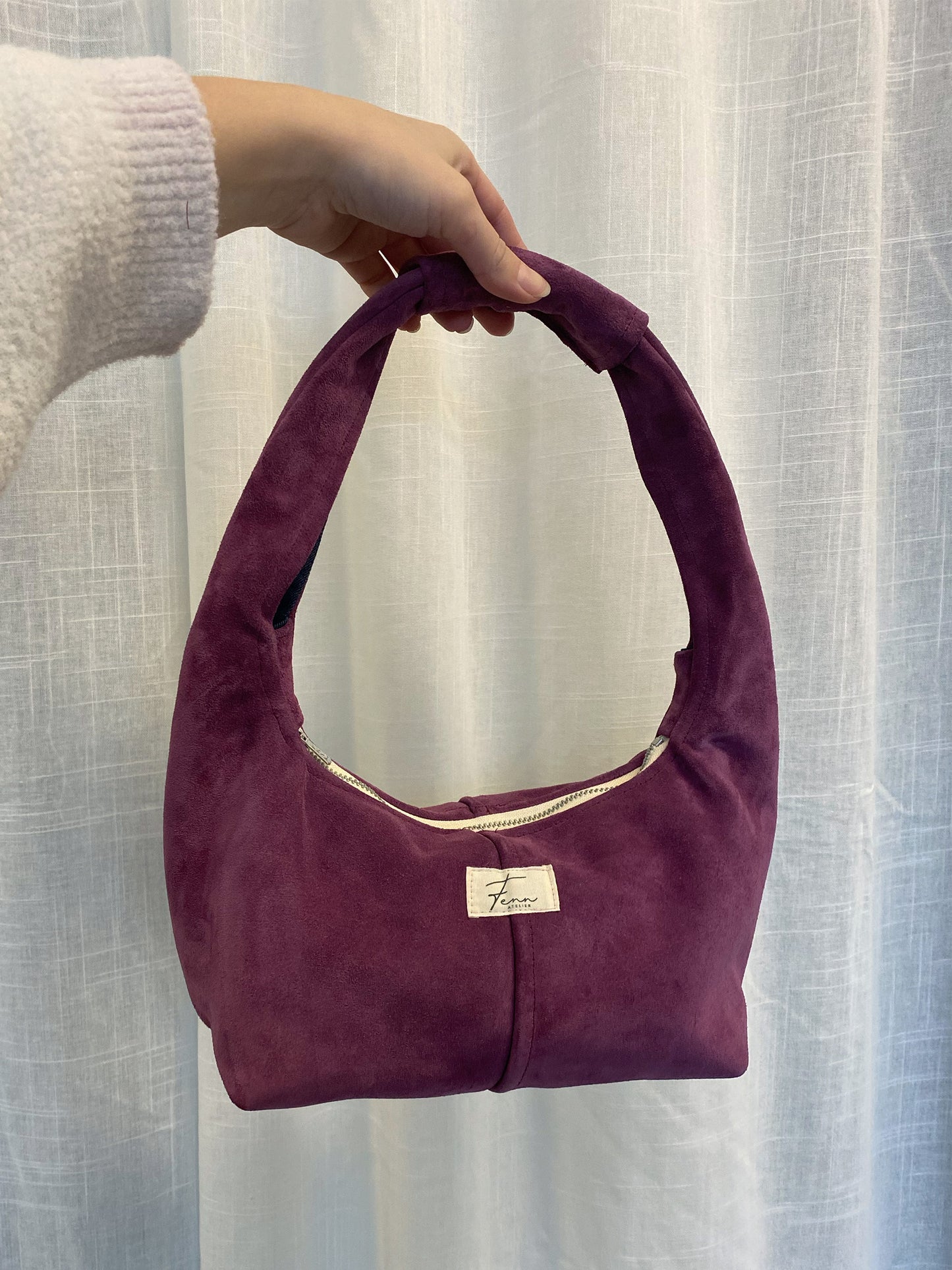 Leather Hobo Bag - Mauve