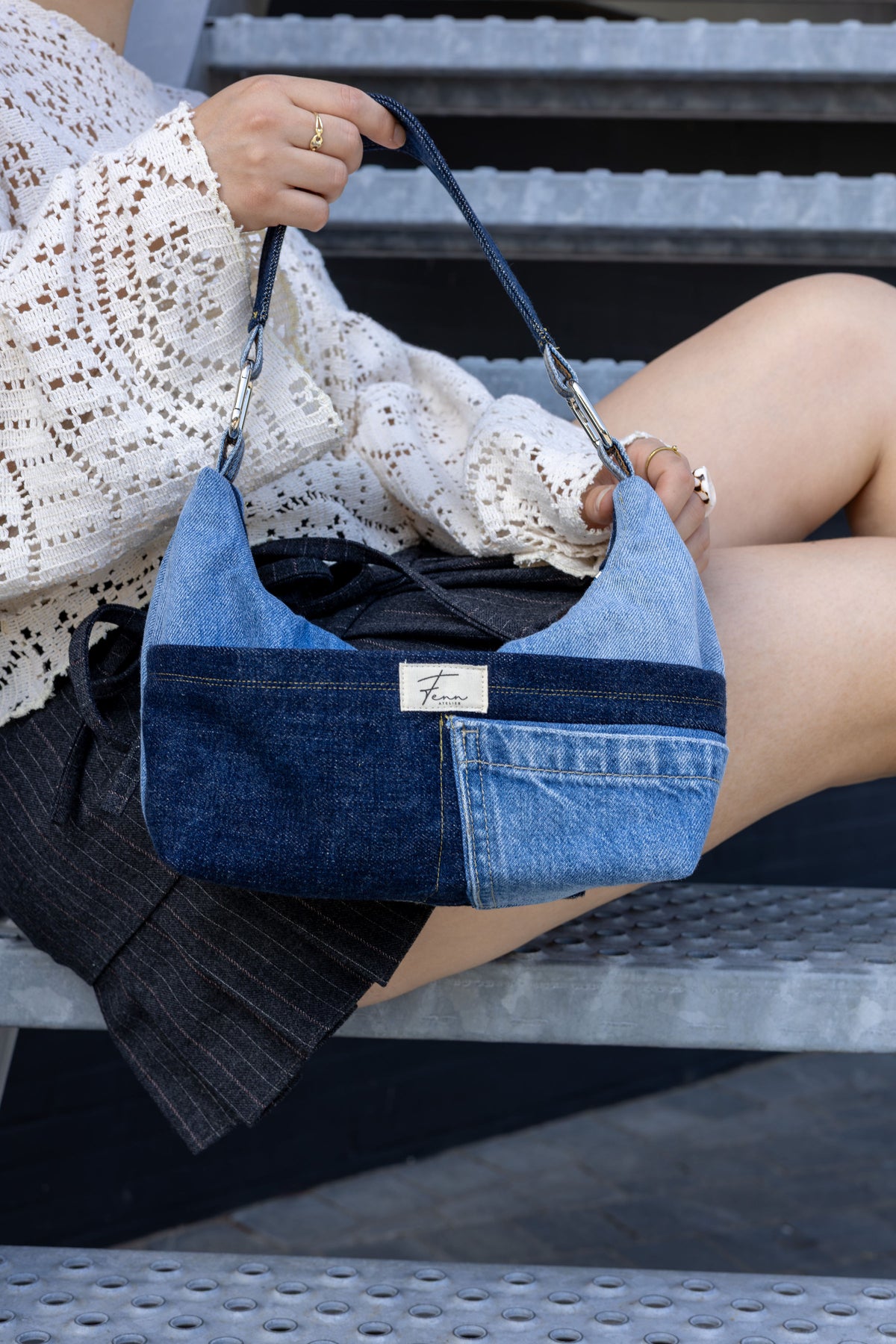 Hobo Bag - Denim Pockets