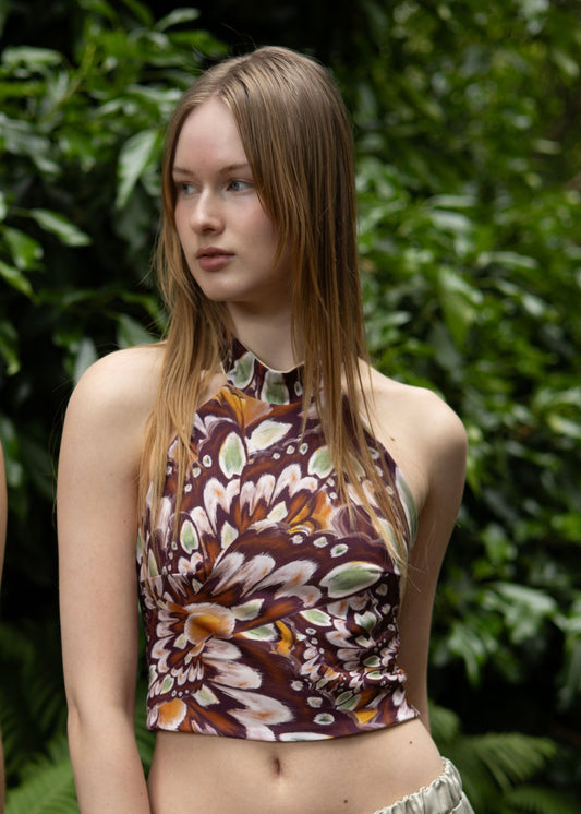 Halter top - Purple Butterfly