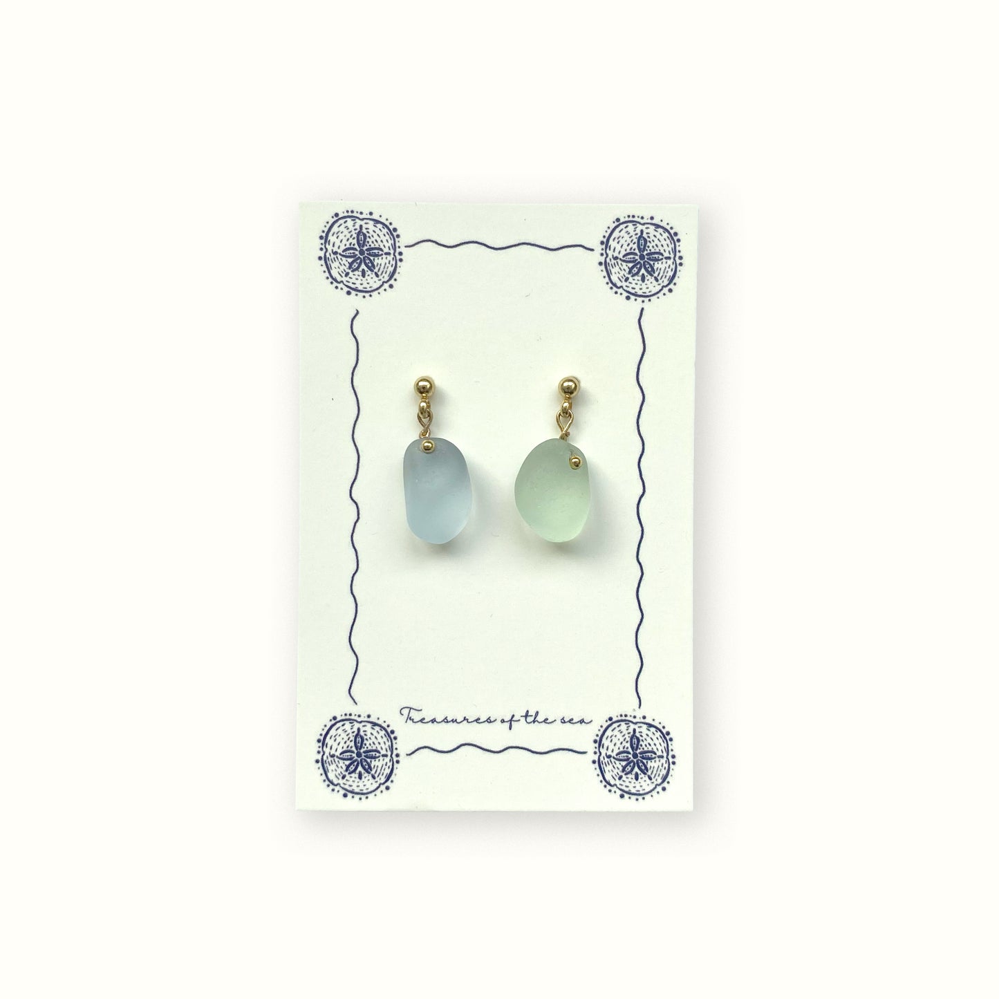 Sea Glass Earrings – Gin Gold Studs