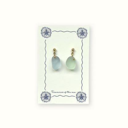 Sea Glass Earrings – Gin Gold Studs