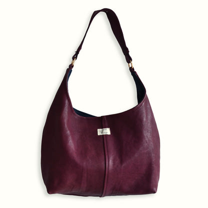 Leather Shopper - Burgundy