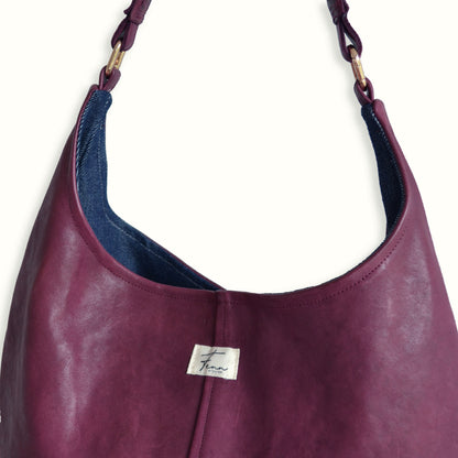 Leather Shopper - Burgundy