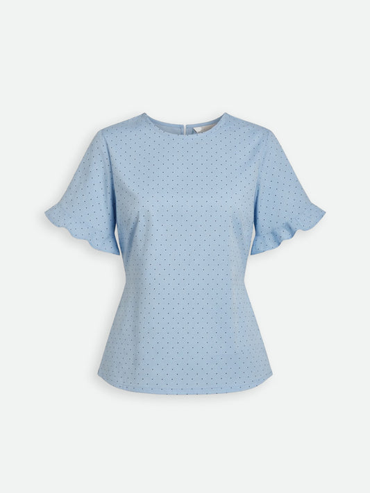 Bow Top - polkadot Blue