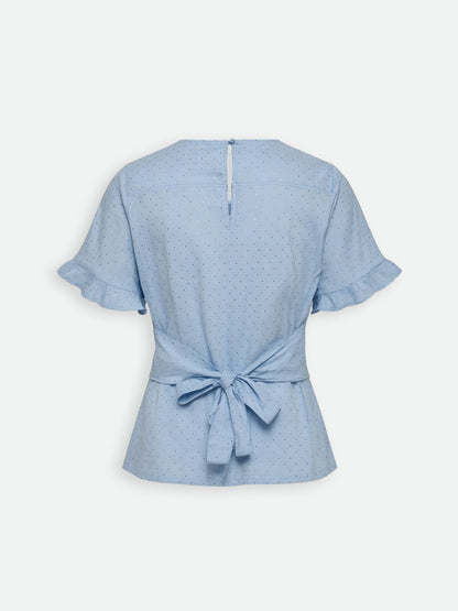 Bow Top - polkadot Blue