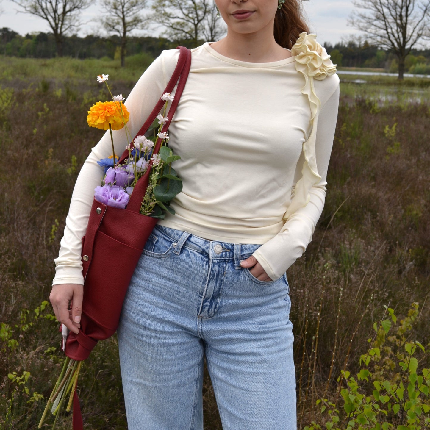 Flower Bag - Vintage Red
