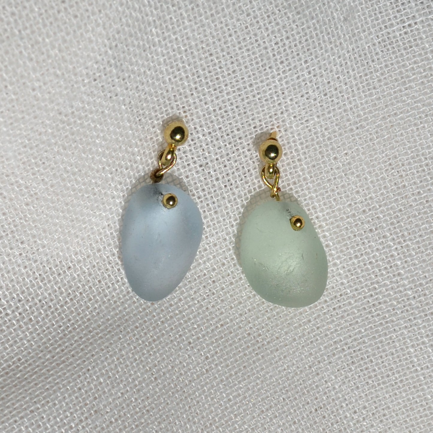 Sea Glass Earrings – Gin Gold Studs