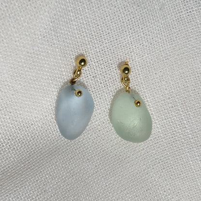 Sea Glass Earrings – Gin Gold Studs