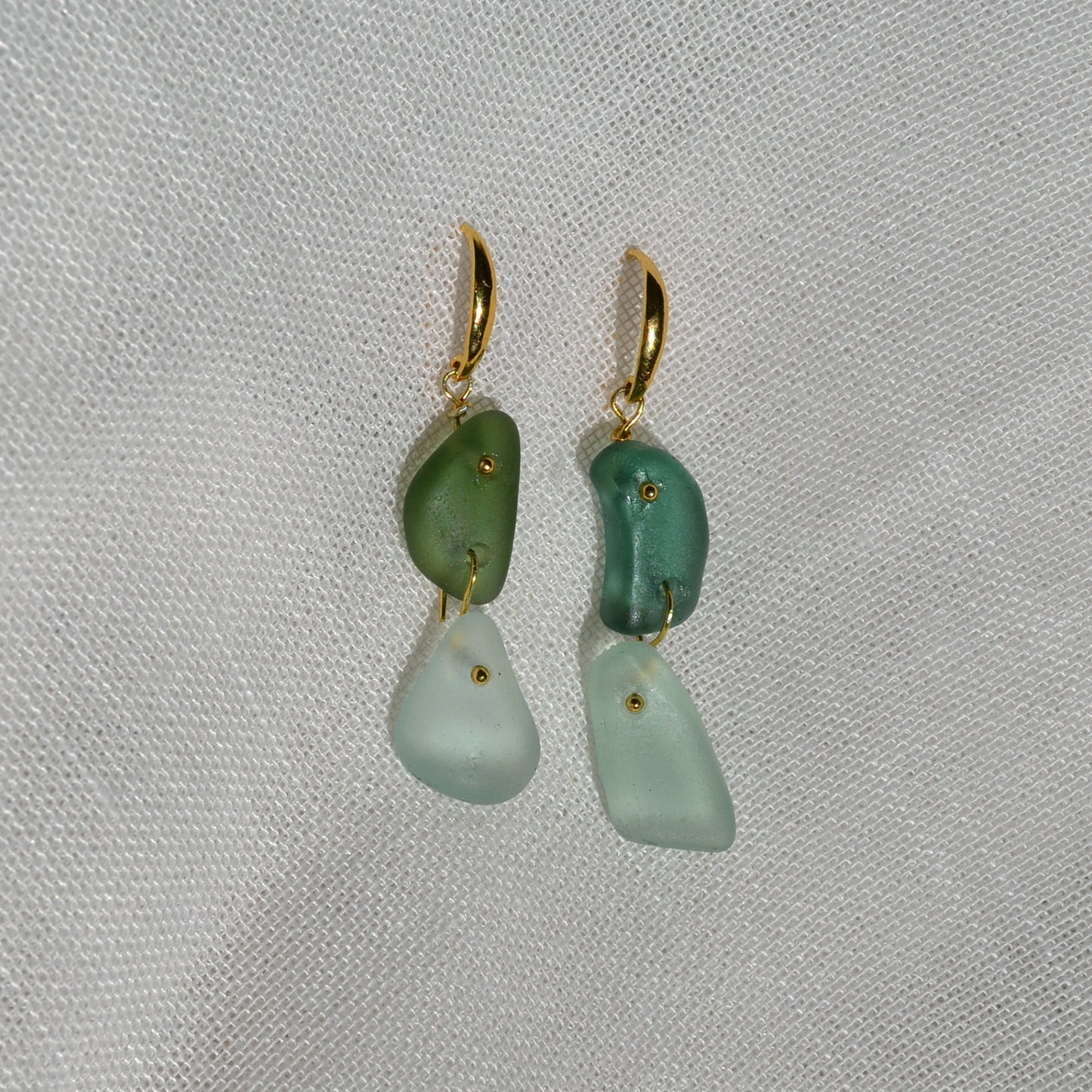 Sea Glass Earrings - Gin Fizz Gold