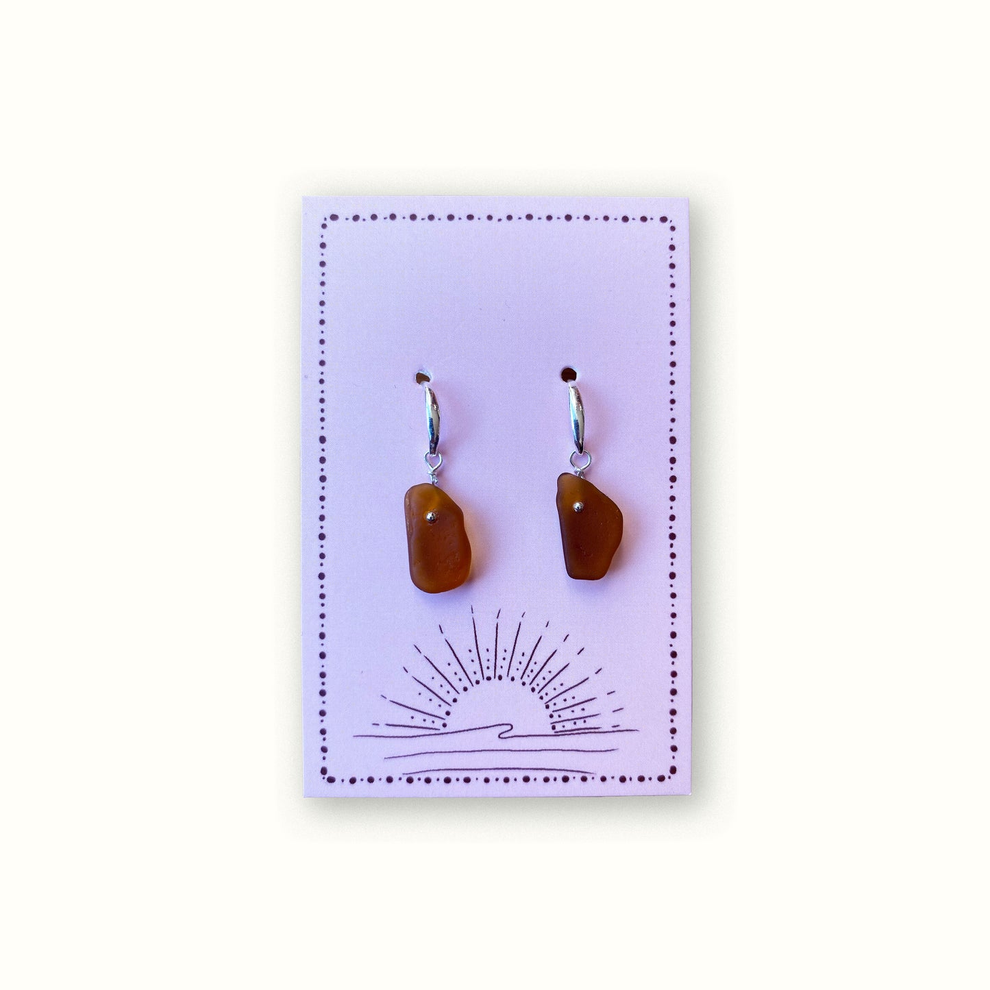 Sea Glass Earrings - Dark Rum Silver