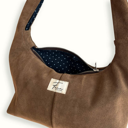 Leather Hobo Bag - Suede
