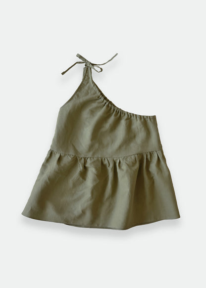 One Shoulder top - Olive