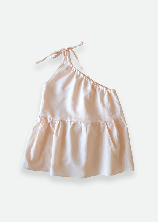 One shoulder top - Salmon