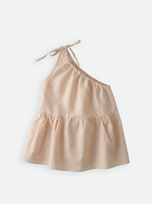 One shoulder top - Salmon