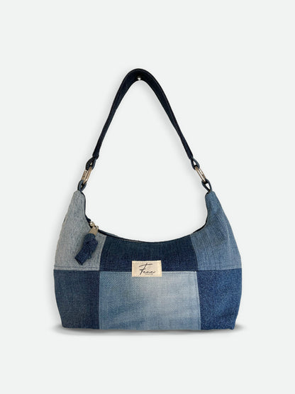 Denim Hobo Bag - Patchwork Sky