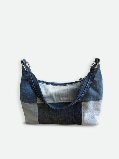 Denim Hobo Bag - Patchwork Sky