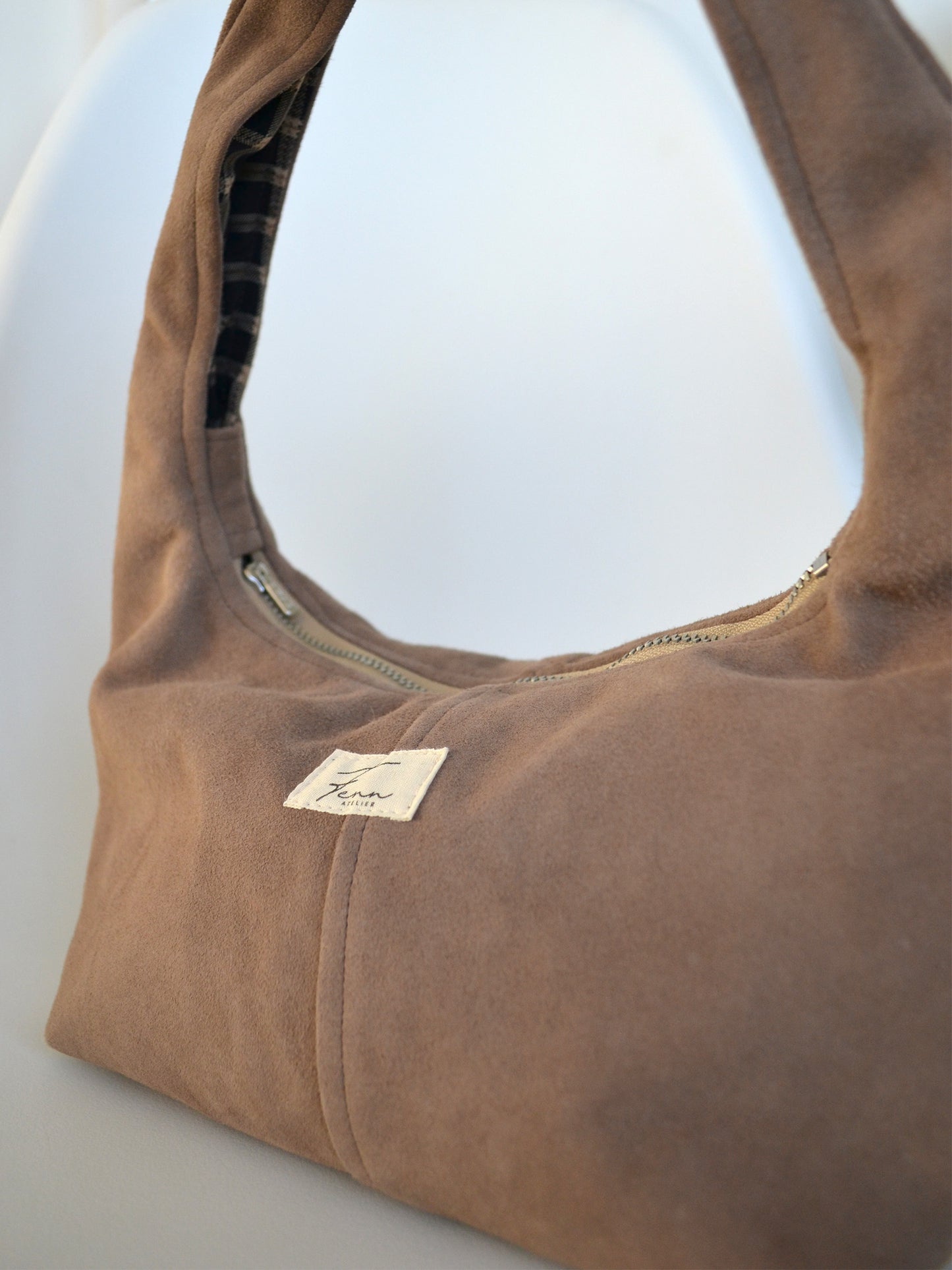 Leather Hobo Bag - Suede