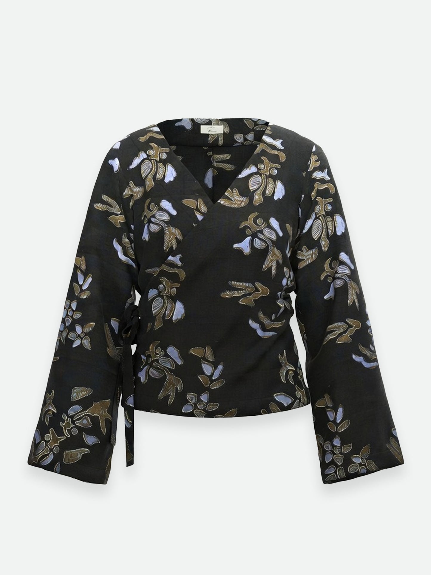 Wrap Blouse - Black Batik
