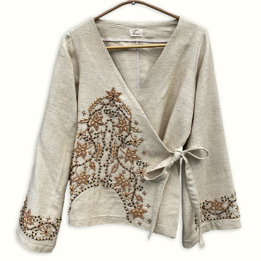 Wrap Blouse - Sand Beads