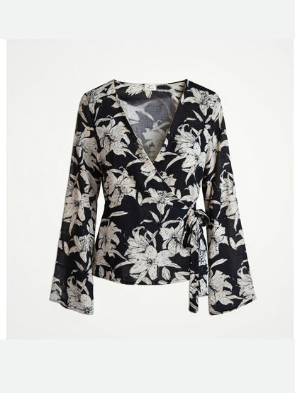 Wrap Blouse - Lily Flower
