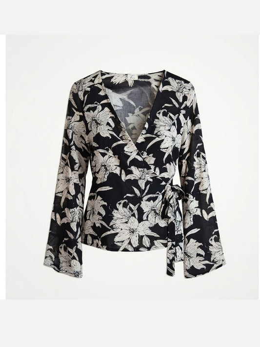 Wrap Blouse - Lily Flower
