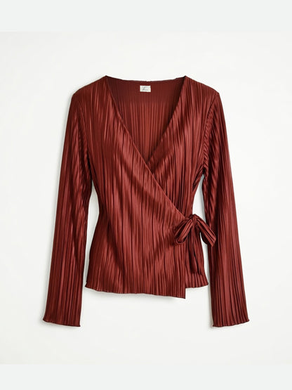 Wrap Blouse - Plissé
