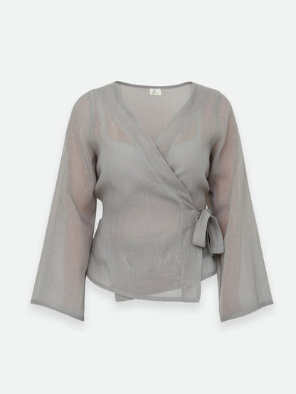 Wrap Blouse - Silver Touch