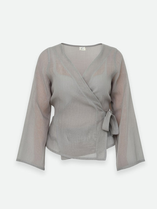 Wrap Blouse - Silver Touch